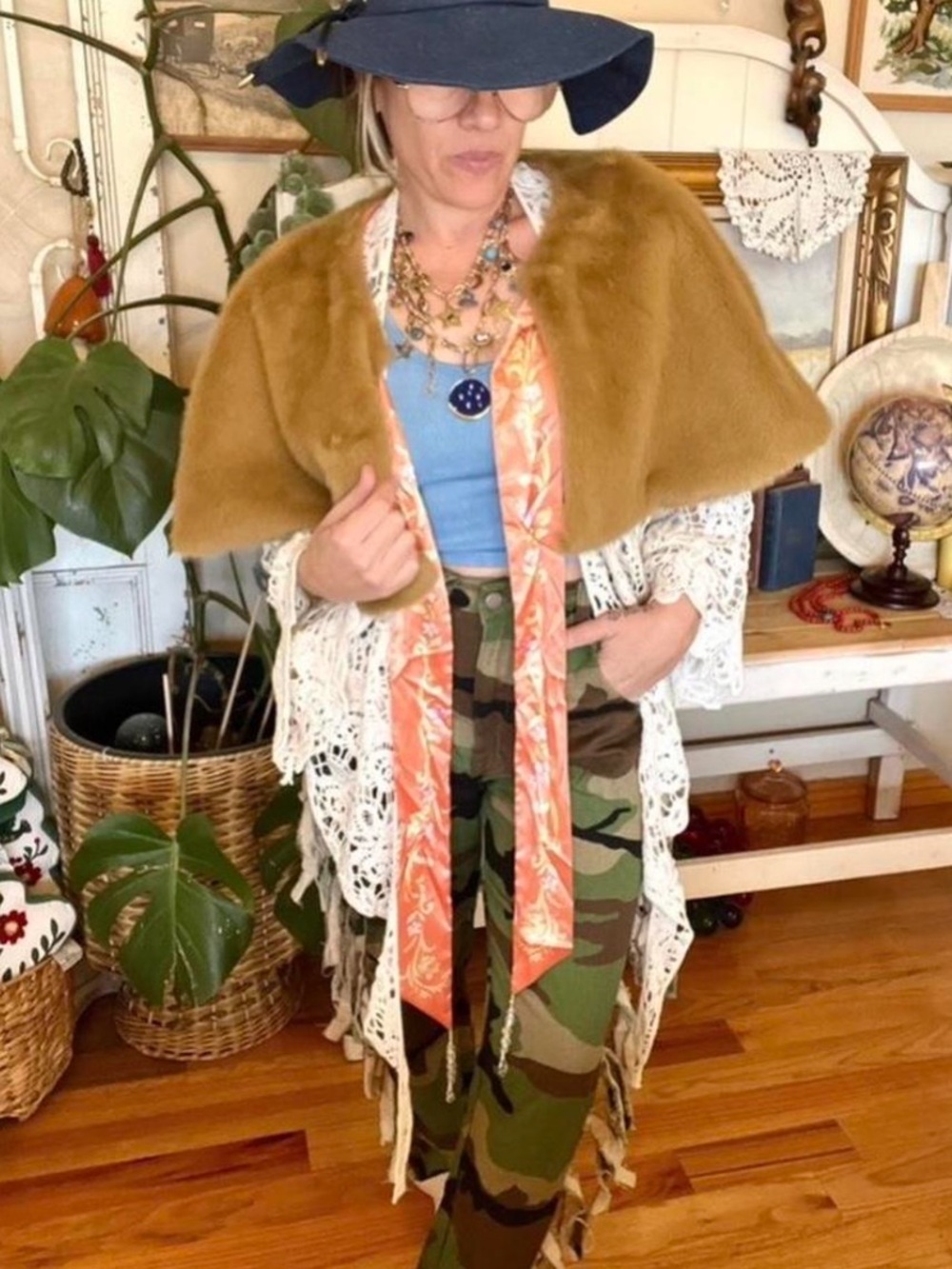 OOAK Custom Upcycle Fringe Ary Military Fringe Pants With Jacket Pocket